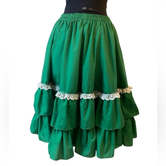 Vintage Kate Schorer Kelly Green Circle Skirt - Picture 12 of 14